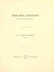 Front cover of Poems, songs & recitations in the Lancashire dialect by Brown, James of Haigh.