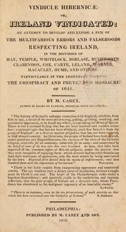 Cover of Vindiciae hibernicae by Mathew Carey
