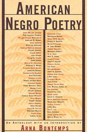 Front cover of American Negro poetry by Arna Bontemps