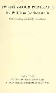 Cover of Twenty-four portraits by William Rothenstein