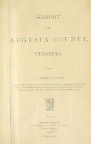 Front cover of History of Augusta County, Virginia by J. Lewis Peyton