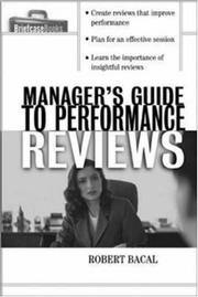 Cover of The Manager's Guide to Performance Reviews by Robert Bacal