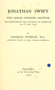 Cover of Jonathan Swift by Charles Whibley