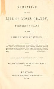 Front cover of Narrative of the life of Moses Grandy by Moses Grandy