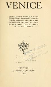 Cover of Venice by Grant Allen