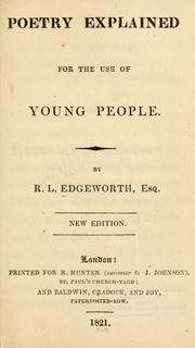 Front cover of Poetry explained for the use of young people by Richard Lovell Edgeworth