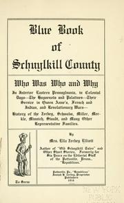 Front cover of Blue book of Schuylkill County by Ella Zerbey Elliott