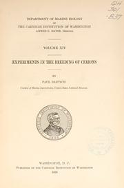 Front cover of Experiments in the breeding of cerions by Paul Bartsch