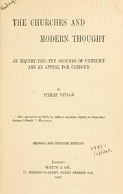 Front cover of The churches and modern thought by Philip Vivian