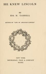 Cover of He knew Lincoln by Ida Minerva Tarbell