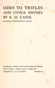 Front cover of Odes to trifles and other rhymes by R. M. Eassie