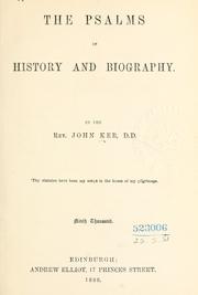 Front cover of The Psalms in history and biography by Ker, John