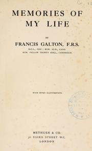 Cover of Memories of my life by Sir Francis Galton
