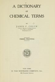 Front cover of A dictionary of chemical terms by Couch, James F.