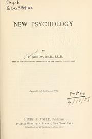 Cover of New psychology by John P. Gordy