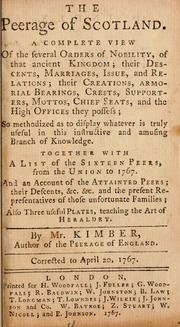 Front cover of The peerage of Scotland by Edward Kimber