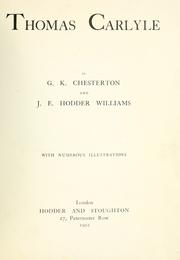 Cover of Thomas Carlyle by Gilbert Keith Chesterton