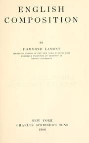 Cover of English composition by Hammond Lamont
