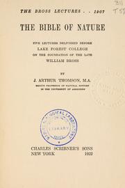 Cover of The Bible of nature by J. Arthur Thomson