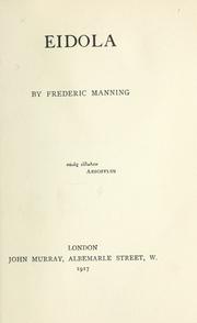 Cover of Eidola by Frederic Manning