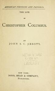 Front cover of The life of Christopher Columbus by John S. C. Abbott