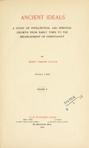 Cover of Ancient ideals by Henry Osborn Taylor