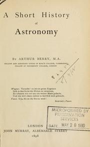 Front cover of A short history of astronomy by Arthur Berry