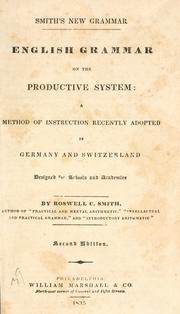 Front cover of English grammar on the productive system by Roswell Chamberlain Smith