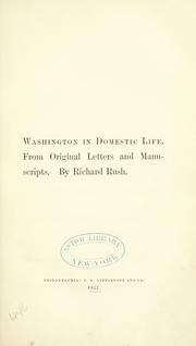 Front cover of Washington in domestic life by Richard Rush