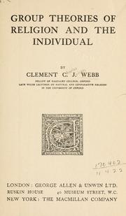 Front cover of Group theories of religion and the individual by Clement Charles Julian Webb