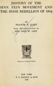Front cover of History of the Sinn Fein movement and the Irish rebellion of 1916 by Francis P. Jones