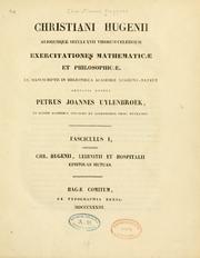 Cover of Christiani Hugenii aliorumque seculi XVII virorum celebrium exercitationes mathematicæ et philosophicæ by Christiaan Huygens
