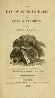 Front cover of The lay of an Irish harp by Lady Morgan