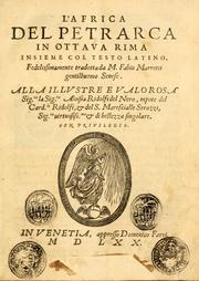 Front cover of L' Africa by Francesco Petrarca