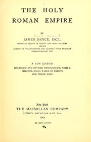 Front cover of The Holy Roman empire by James Bryce