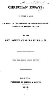 Front cover of Christian essays by Samuel Charles Wilks