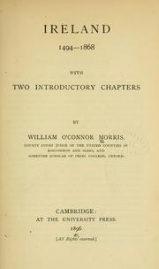 Front cover of Ireland, 1494-1868 by Morris, William O'Connor