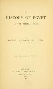 Front cover of A history of Egypt in the Middle Ages by Stanley Lane-Poole