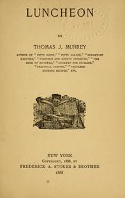 Cover of Luncheon by Thomas J. Murrey