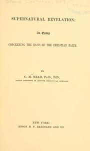 Cover of Supernatural revelation by Charles Marsh Mead