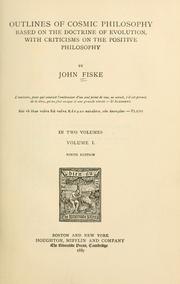 Front cover of Outlines of cosmic philosophy by John Fiske