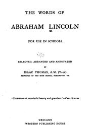 Front cover of The words of Abraham Lincoln by Abraham Lincoln