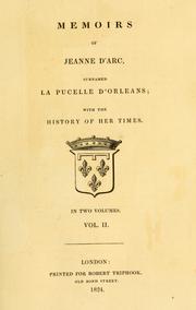 Front cover of Memoirs of Jeanne d'Arc, surnamed La Pucelle d'Orleans by William Henry Ireland