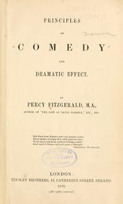 Cover of Principles of comedy and dramatic effect by Percy Fitzgerald
