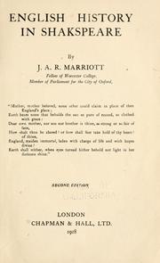 Front cover of English history in Shakespeare by Marriott, J. A. R. Sir