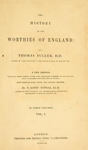 Front cover of The history of the worthies of England by Thomas Fuller