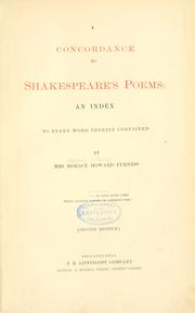 Front cover of A concordance to Shakespeare's poems by Helen Kate Rogers Furness