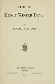 Front cover of Life of Henry Winter Davis by Bernard Christian Steiner