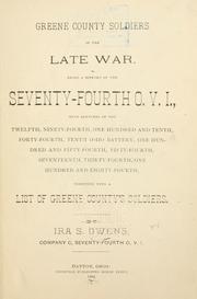 Front cover of Greene County soldiers in the late war by Ira S. Owens