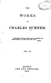 Front cover of The works of Charles Sumner by Charles Sumner